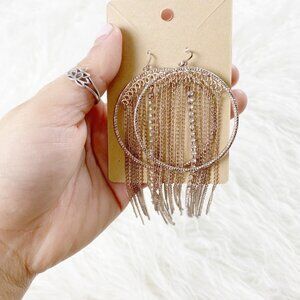 Circle Chain Dangly Earrings